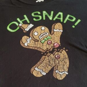 Holiday Time Black and Green Gingerbread Tee